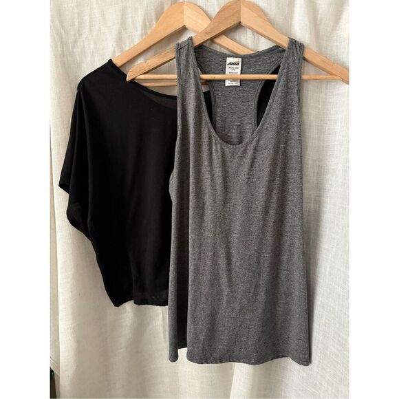 Avia Plus 2-Piece Activewear Set | 3X (22) | Gray Tank + Black Crop Top - Picture 1 of 3
